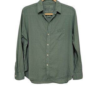 Frank & Eileen Olive Green Barry Tailored Button Up Shirt Small Army Minimal